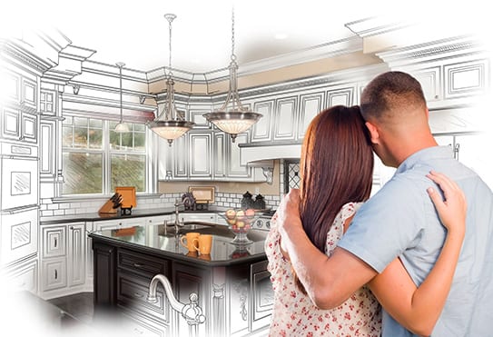 A couple discussing plans for their home